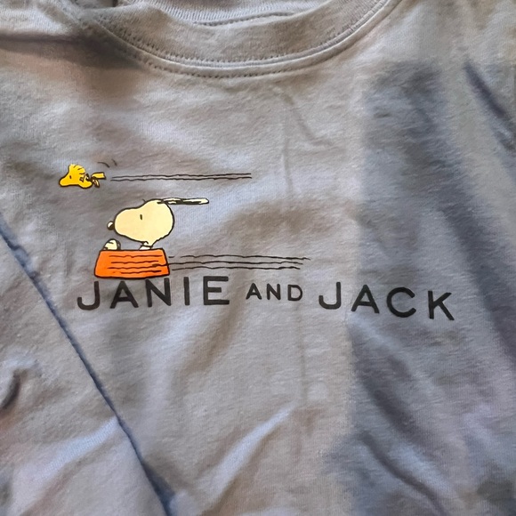 Janie and Jack like new Snoopy Blue Kids Long Sleeve Shirt - Picture 3 of 5